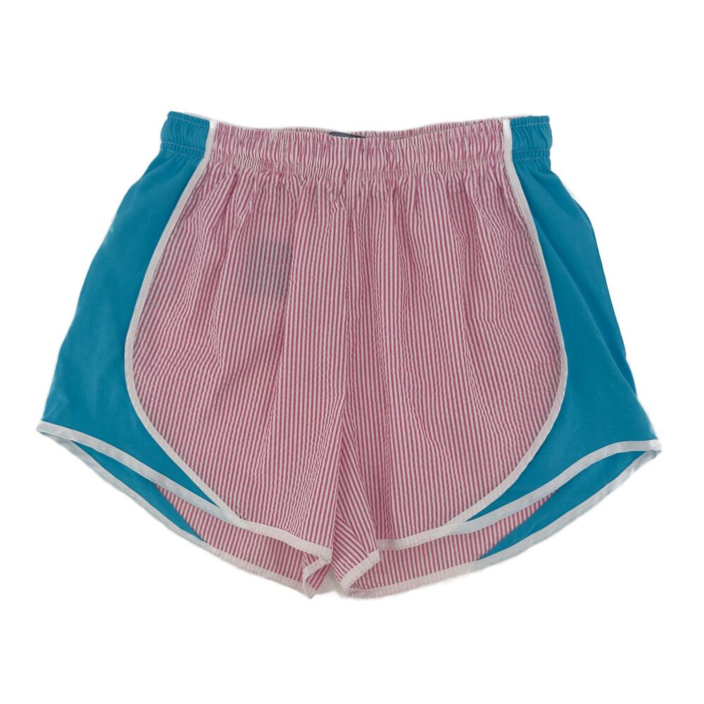 Shorties Shorts by Lauren James size Small Pink Pinstripe Seersucker